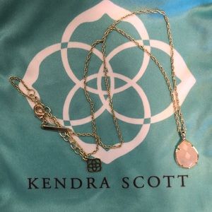 Rose Quartz tear drop necklace